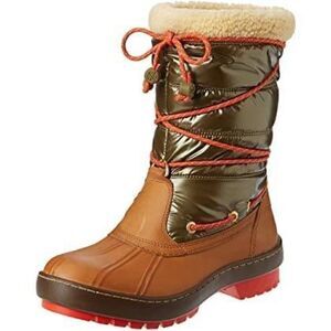Sperry Top Sider Red Sole Thinsulate Faux Fur Lace Up Quilted Puffer Boot 9.5M